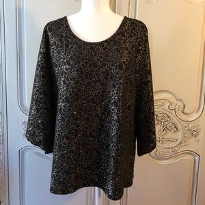 Black blouse with gold pattern